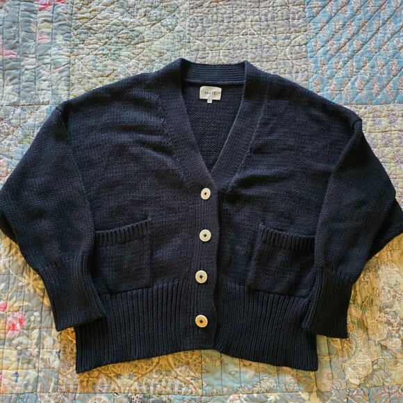 MATE the Label Organic Cotton Knit Sweater Cardigan Women's Size M/L - Picture 1 of 8